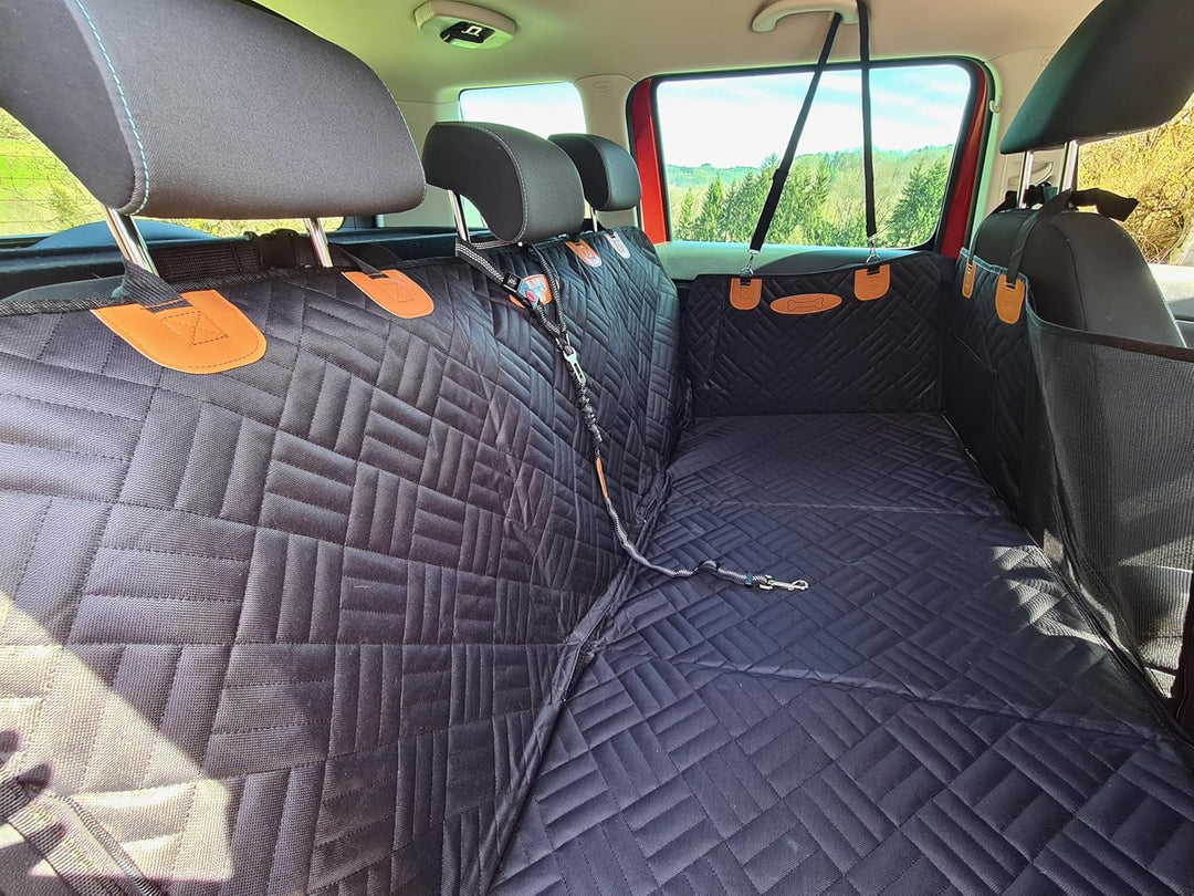 Hundedecke Auto Rückbank „Nalu“ – extra breite, verstärkte Liegefläche, wasserdicht & Kratzfest – Rü