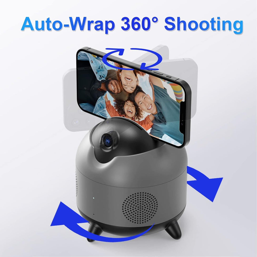 360-Grad-Stativ mit automatischer Gesichtsverfolgung – AI-Kamera-Handyhalter, perfekt für Video-Chat