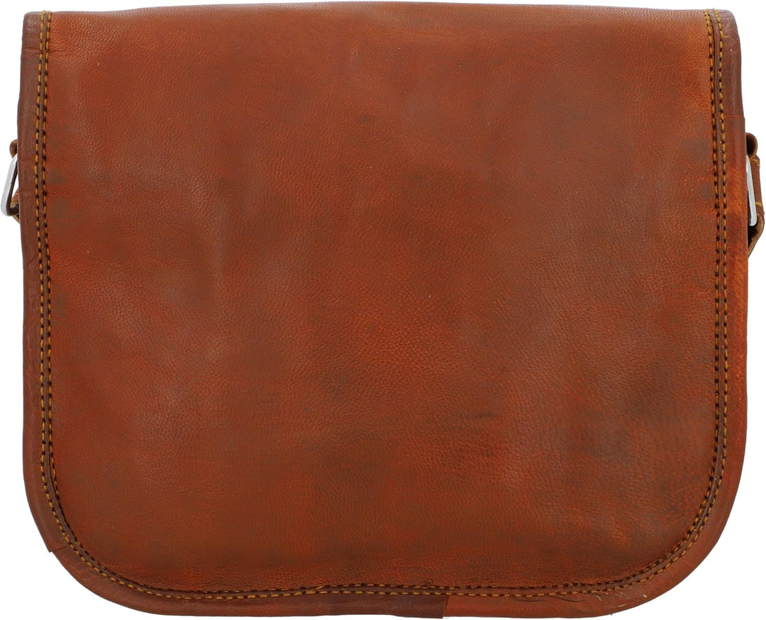 Gusti Umhängetasche Leder - "Emilia 7" Damen Herren Handtasche Ledertasche Braun