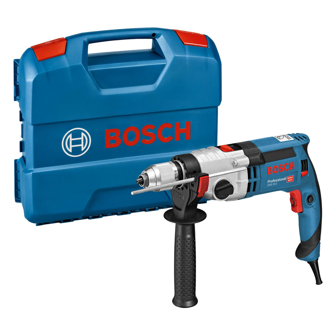 Bosch Professional Schlagbohrmaschine GSB 24-2 (1100 Watt, Max. Drehmoment: 40/14,5 Nm, in L-Case),