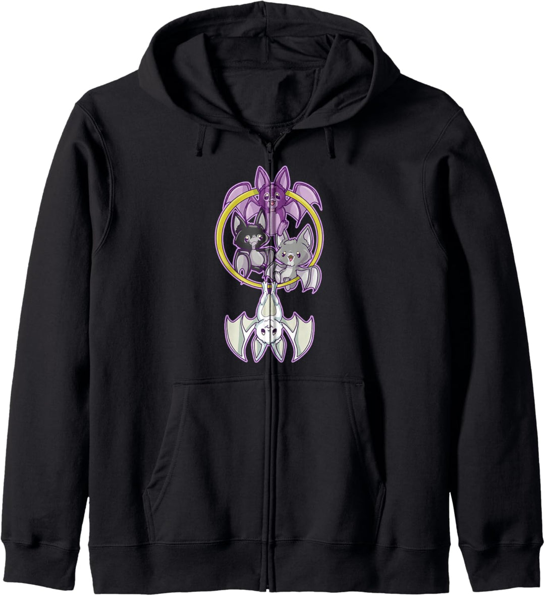 Asexual Kawaii Fledermaus, Pastell Gothic Fledermaus Anime Kunst Ace Pride Kapuzenjacke