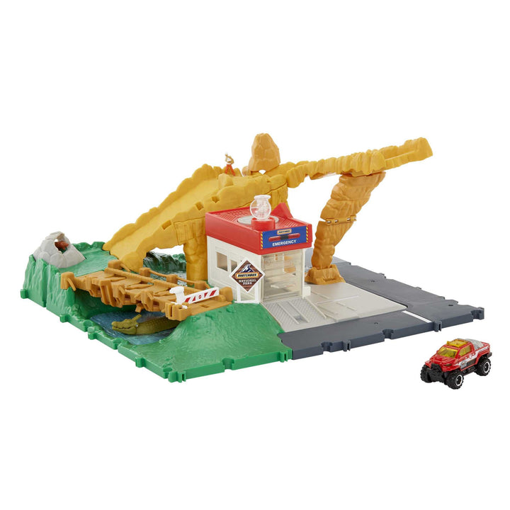 Matchbox HHH32 - Action Drivers-Spielsets, Fahrzeug im Massstab 1:64, interaktives Spielzeug mit Lic