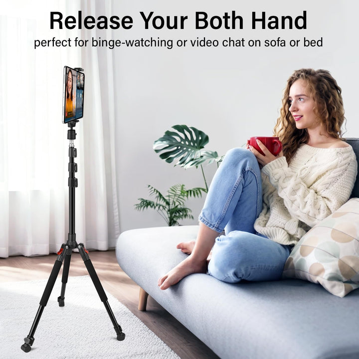 200cm Kamera Stativ, Leichtes Camera Tripod mit 360°Drehkugelkopf, Tragbar Fotografie Lichtstativ, A