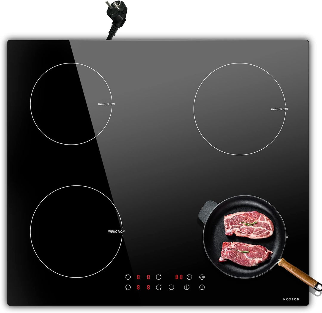 Noxton Domino Induktionskochfeld 60cm, 3500W, 220-240V Autarkes Induktionskochfeld 4 Platten Enibau