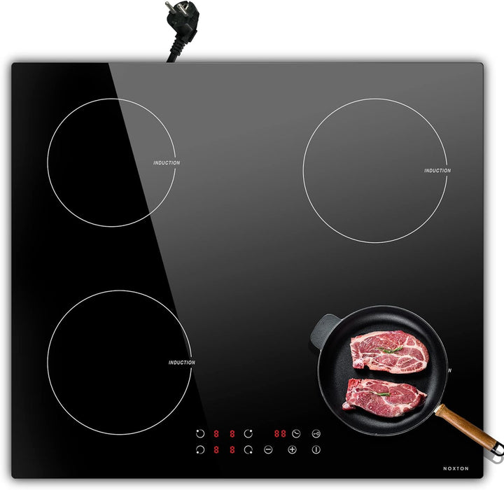 Noxton Domino Induktionskochfeld 60cm, 3500W, 220-240V Autarkes Induktionskochfeld 4 Platten Enibau