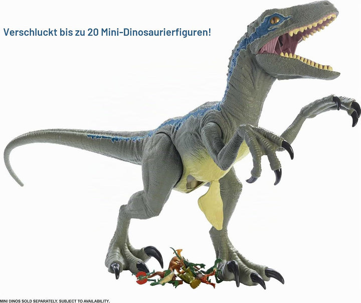 Jurassic World GCT93 - Riesendino Velociraptor Blue, (45 cm hoch, 106 cm lang), realistische Optik,