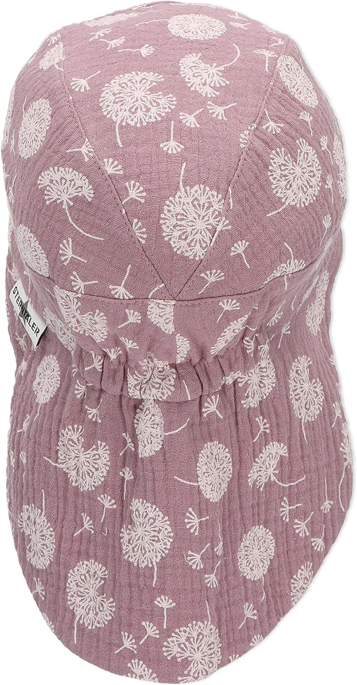 Sterntaler Mädchen Schirmmütze mit Nackenschutz Pusteblume Sonnenhut 53 Lila, 53 Lila