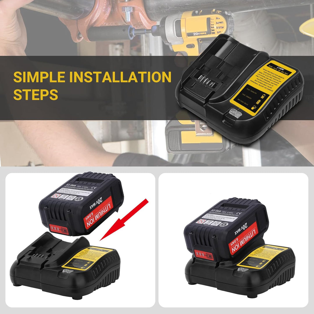 DCB107 Ersatz für Dewalt Akkuladegerät 10,8~20V 3A mit LED-Anzeige Ladegerät