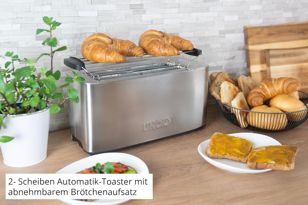 Unold 38266 Toaster Tom – 4-Scheiben-Toaster, 1.400 W, wärmeisoliertes Edelstahlgehäuse, auch für XX