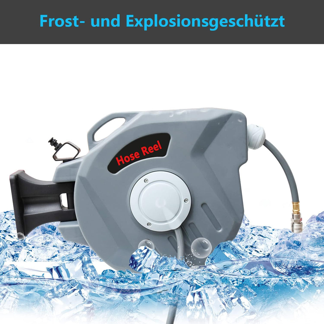 Joparri 20m Druckluftschlauch Aufroller Automatisch mit 1/4" Anschluss, Schlauchaufroller Automatisc