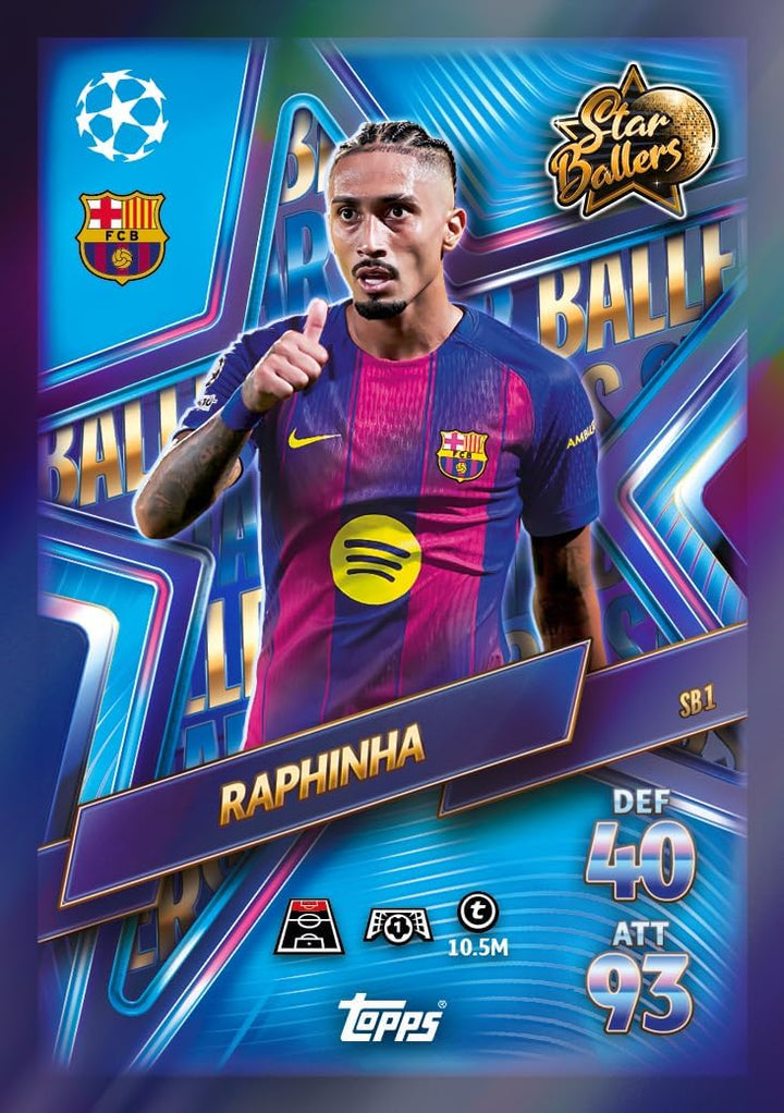 Topps UCC Match Attax 2025/26 - Update Eco Pack #2 - Star Ballers - enthält 41 Cards, darunter 16 Ex