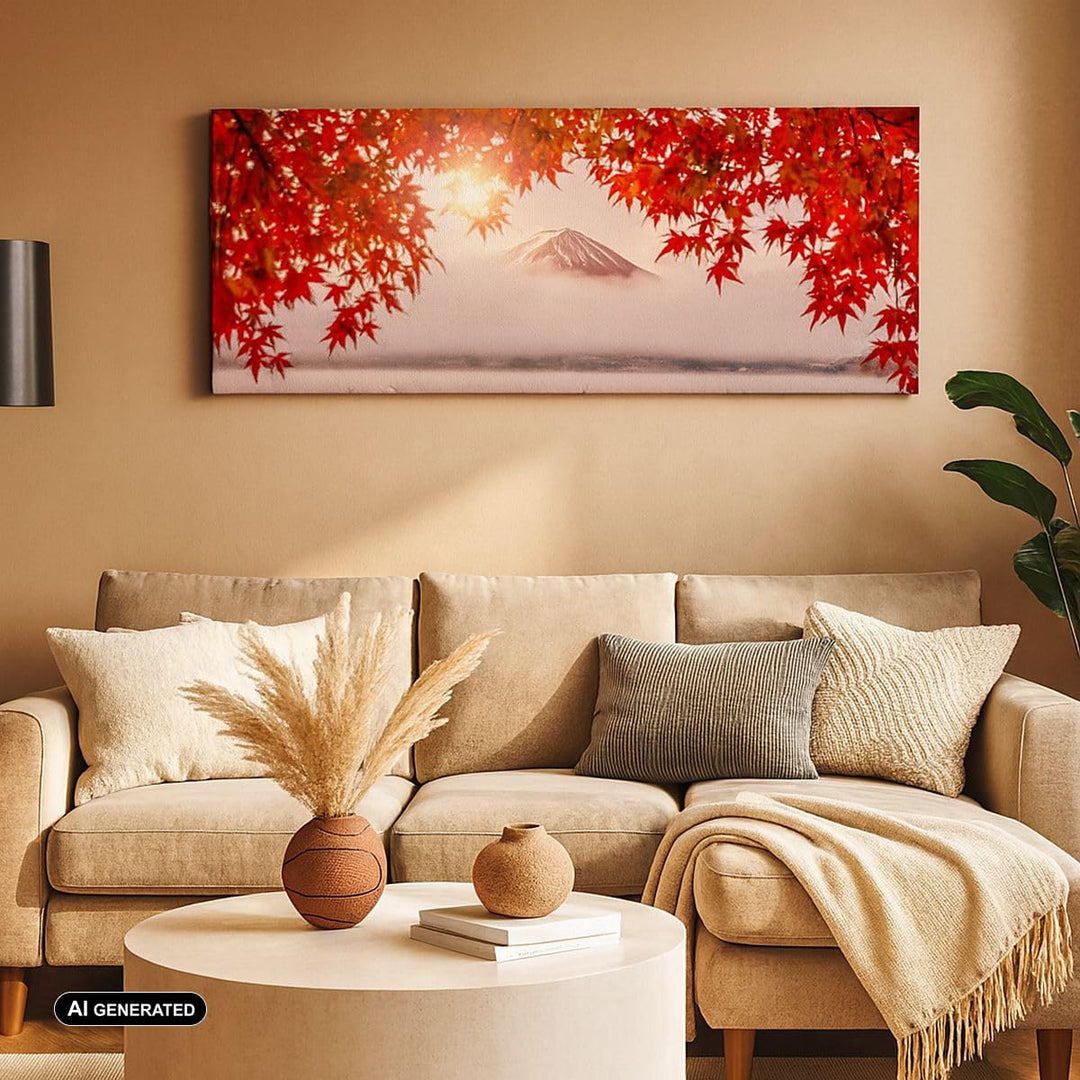 Wandbilder Dekoration Wohnzimmer Vulkan See Panorama Bilder auf Leinwand 120x50cm Leinwandbild mit R