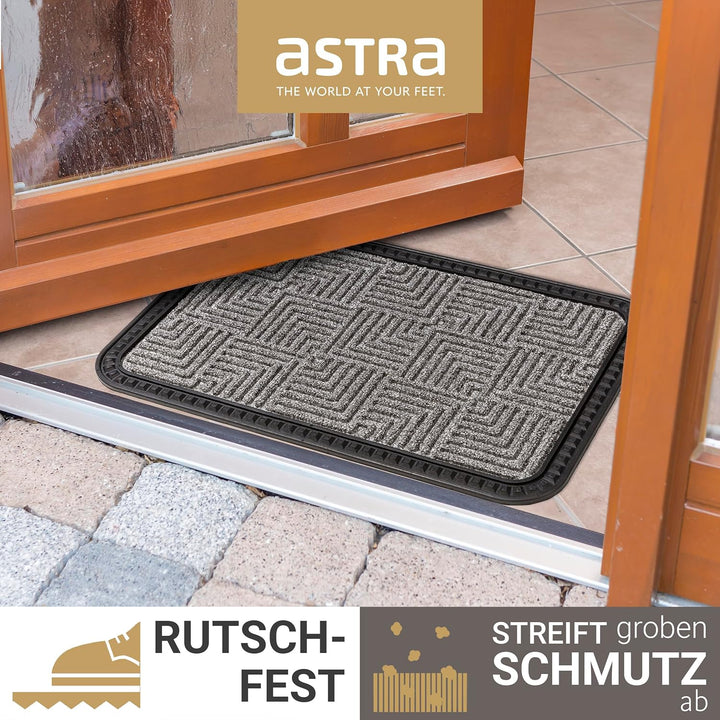 Astra Fussmatte Aussen & Innen - 2er Set 50x80 cm Silber Muster - Sauberlauf Türmatte rutschfest - S