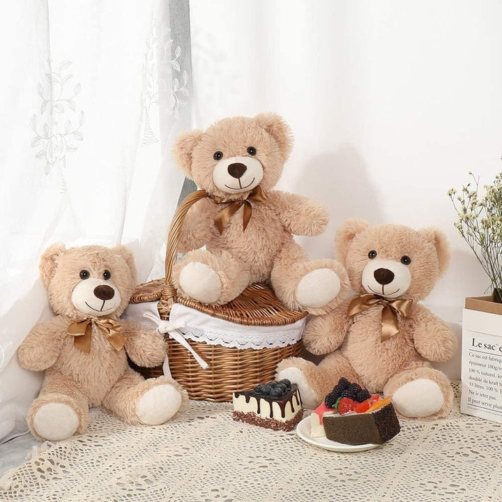 MorisMos 3 Packungen Teddybär Stofftiere Plüsch niedliches Plüschtier in 3 Teddybären 3 Stück kleine