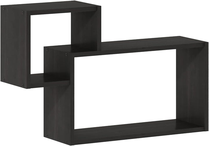 Furinno Rossi Interweave Wandhalterung, schwebend, dekoratives Regal, 2 Stück, Espresso Espresso 2 F