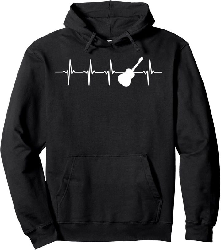 Akustikgitarre Herzschlag Heartbeat Gitarrenspieler Geschenk Pullover Hoodie