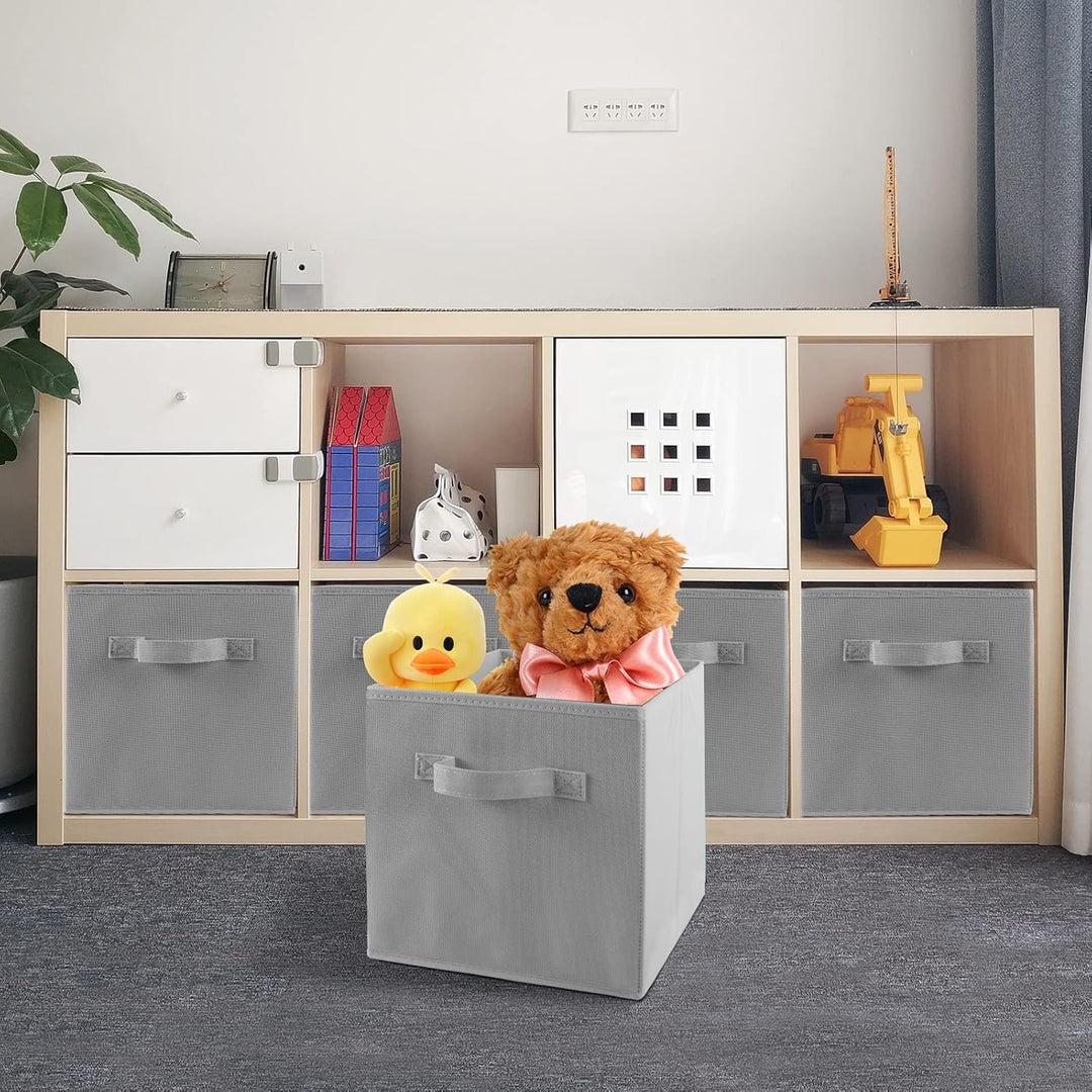 LONENESSL Faltbare Aufbewahrungsboxen mit Griff, 4 Stück Stoff Faltbare Aufbewahrungswürfel 27 x 27