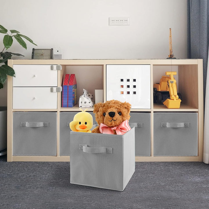 LONENESSL Faltbare Aufbewahrungsboxen mit Griff, 4 Stück Stoff Faltbare Aufbewahrungswürfel 27 x 27