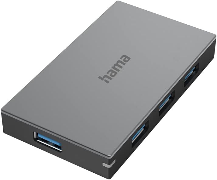 Hama USB Hub 4 Ports mit Netzteil (4x USB-A, Super-Speed Datenübertragung mit bis zu 5 Gbps, Schnell