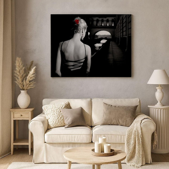 Bilder auf Leinwand 100x70cm Leinwandbild mit Rahmen Lady Rose Mystery Gross Wanddeko Bild Schlafzim