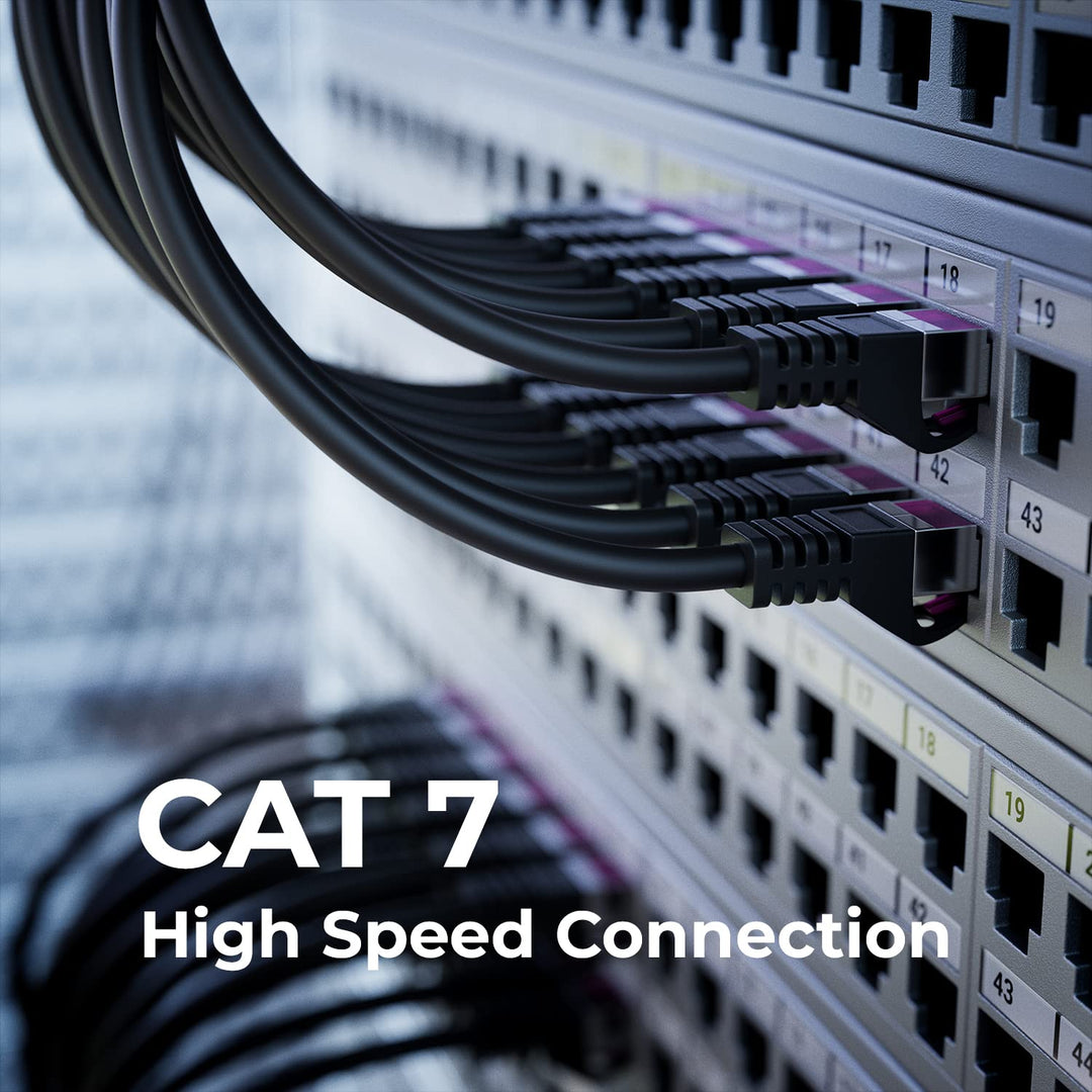 deleyCON 40m CAT7 Outdoor Patchkabel Netzwerkkabel S/FTP 600 MHz 10 Gbit/s AWG 26 CU Kupfer - für Au