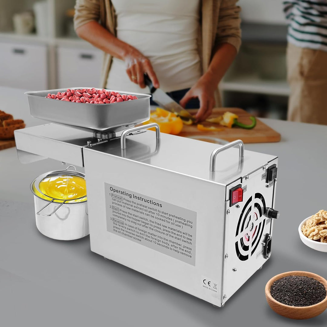 800W Automatische Ölpresse, 0-250℃ Öl Pressmaschine Elektrische Ölmühle, Low Noise Ölpressmaschine,