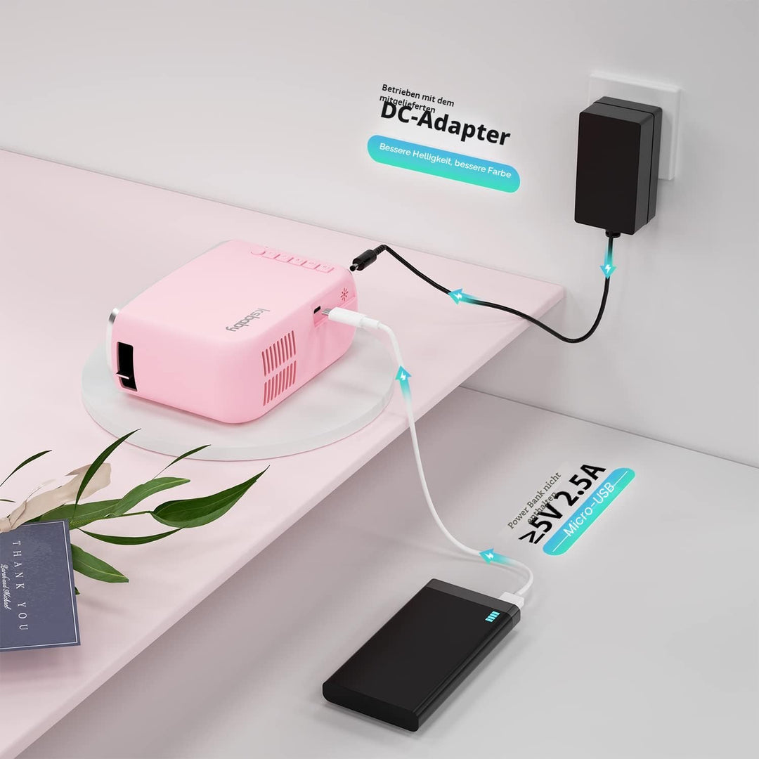 Tragbarer Beamer, ksbaby Aussen projektor, LED-ästhetischer Video-Mini projektor für tragbare Filme