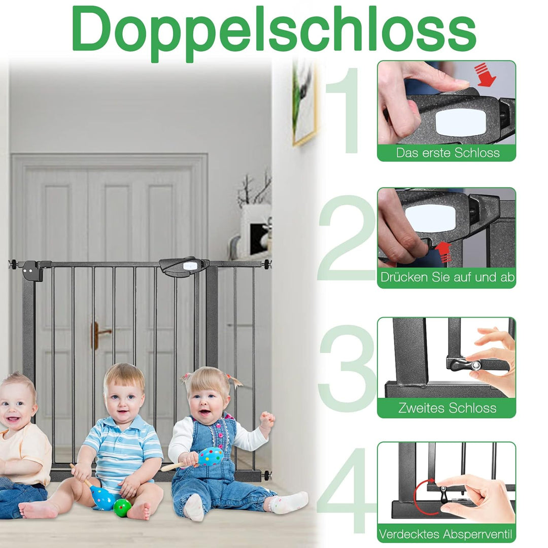 Froadp Türschutzgitter Baby Treppengitter Kindergitter ohne Bohren 95-105cm Türgitter Treppen Beidse