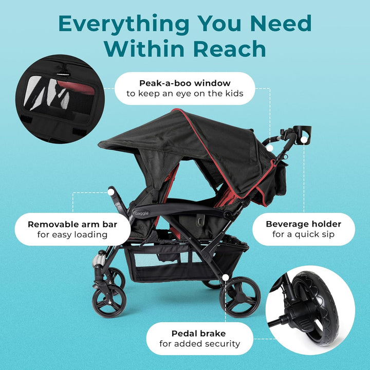Gaggle By Foundations Odyssey 4-Sitzer-Vierlingskinderwagen, 4-Sitzer-Kinderwagen für die Kindertage