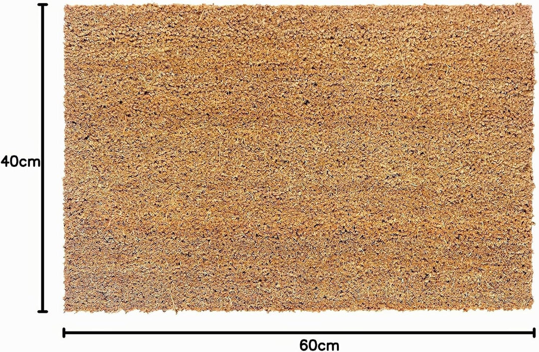 Carpido Fussmatte Kokos 40x60 cm schnittfest - 24mm Kokosmatte Natur, antibakteriell und extrem stra
