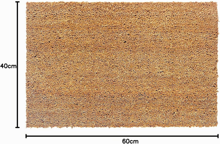 Carpido Fussmatte Kokos 40x60 cm schnittfest - 24mm Kokosmatte Natur, antibakteriell und extrem stra
