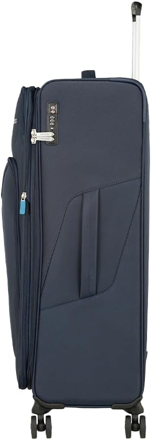 American Tourister Summerfunk Koffer, Blau (Navy), 79 cm, 119 Liter Spinner L Erweiterbar (79 cm - 1