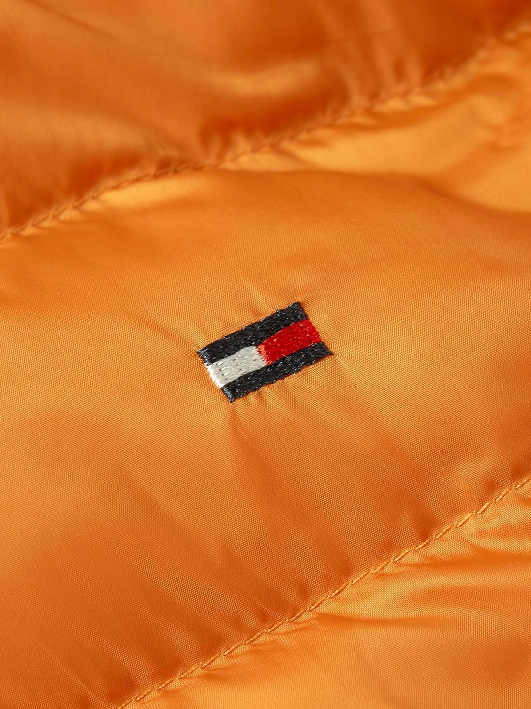 Tommy Hilfiger Damen Daunenjacke Padded Global Stripe Jacket mit Kapuze XXS Orange (Autumn Orange),