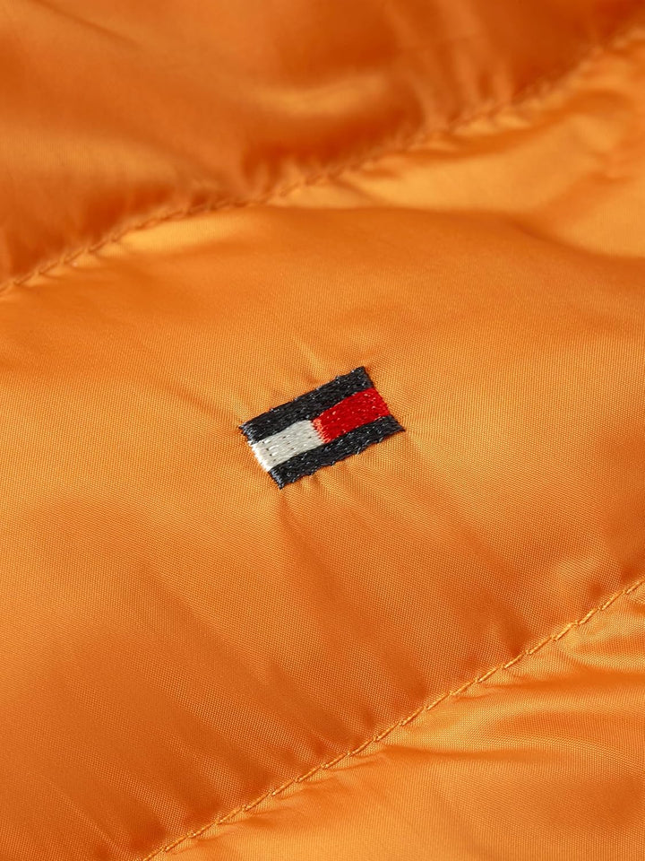 Tommy Hilfiger Damen Daunenjacke Padded Global Stripe Jacket mit Kapuze XXS Orange (Autumn Orange),