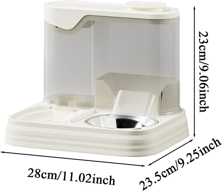 Katzenfutter Automat Mit Einem,30x25x23cm Katzenfutterautomat Mit Integriertem Wasserspender,Für Hun
