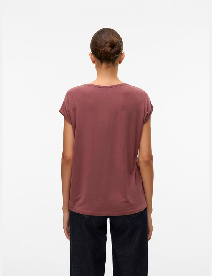 VERO MODA Damen VMAVA PLAIN SS TOP GAJRS NOOS XL Rose Brown, XL Rose Brown