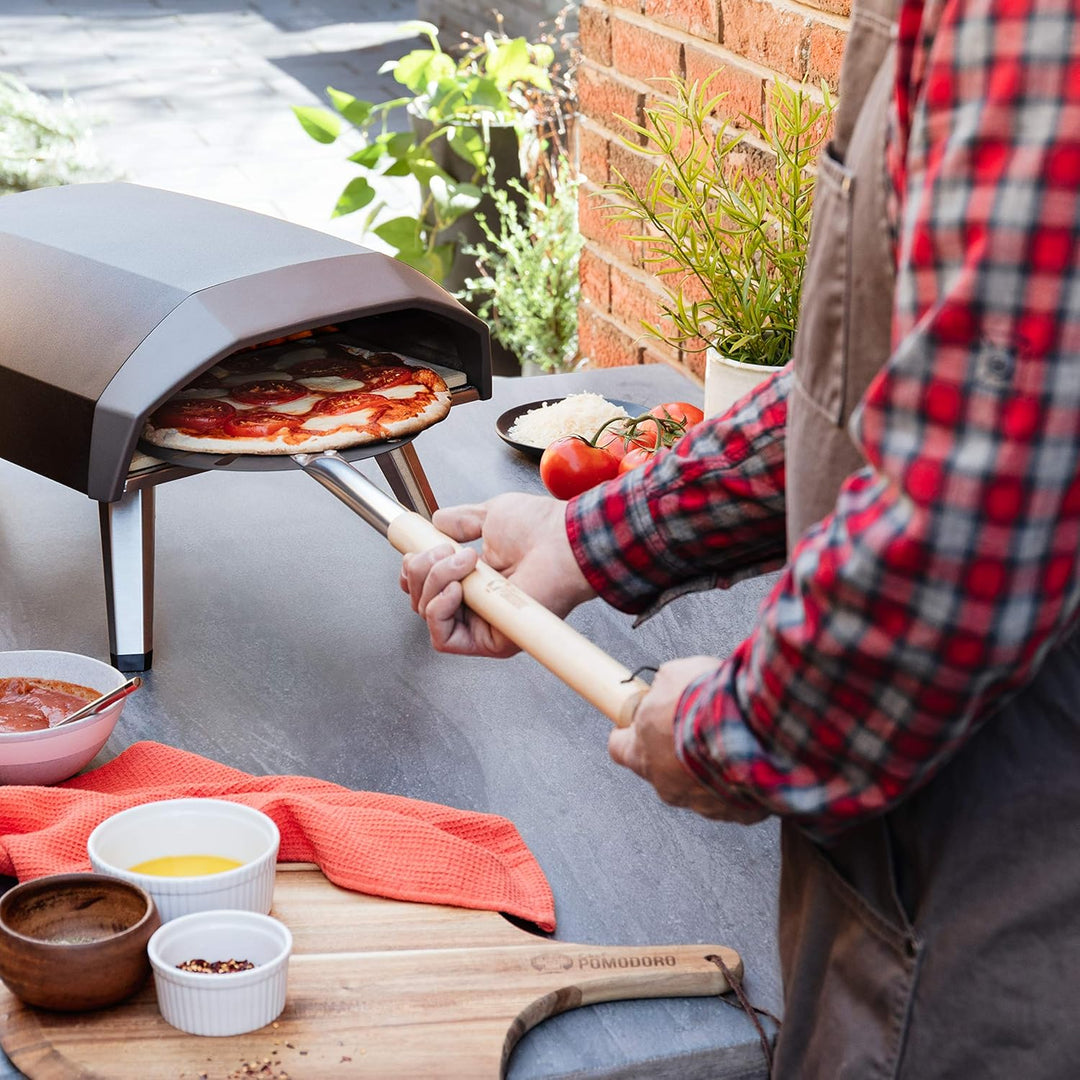 Chef Pomodoro Pizzaschieber – Pizzaschaufel – Pizza Schaufel Metall – Aluminium Pizzaschieber mit Ho