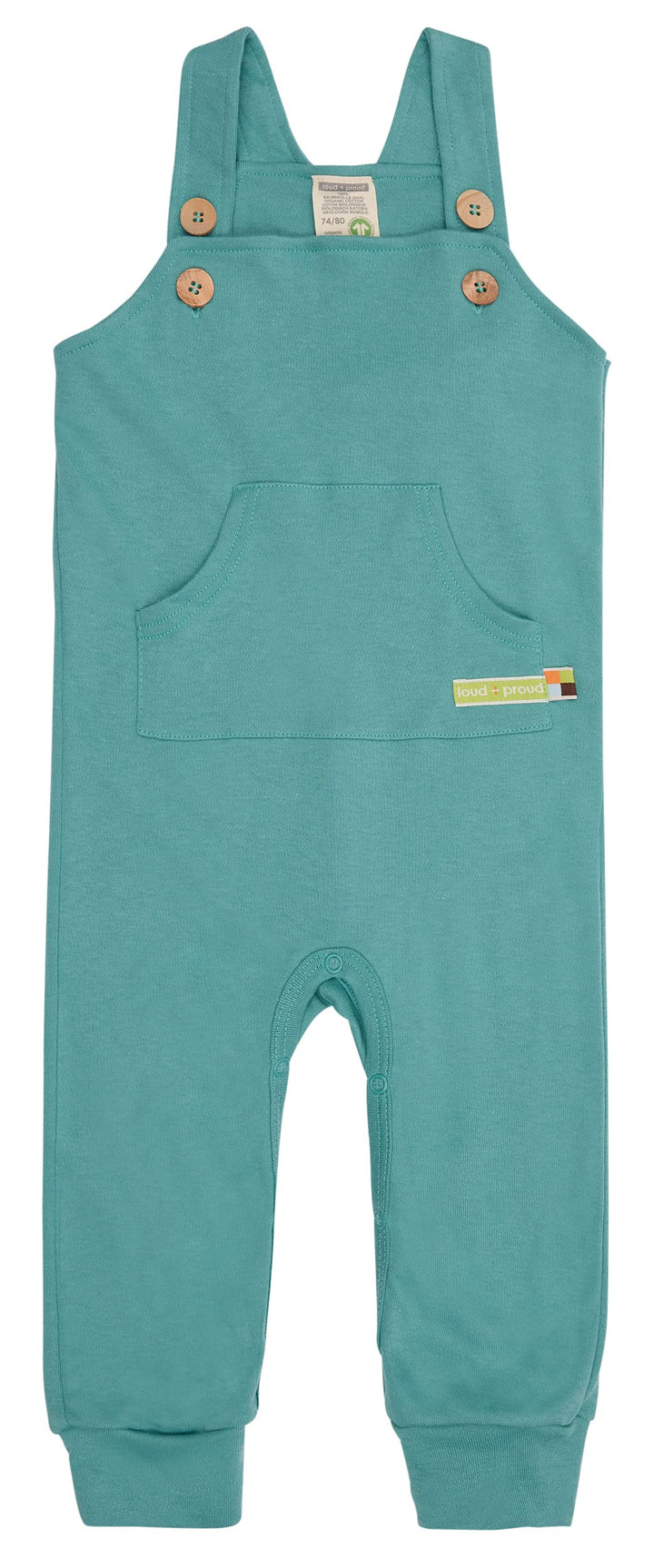 loud + proud Unisex Baby Latzhose, GOTS Zertifiziert Kleinkind-Strampelanzug 50-56 Oregano, 50-56 Or