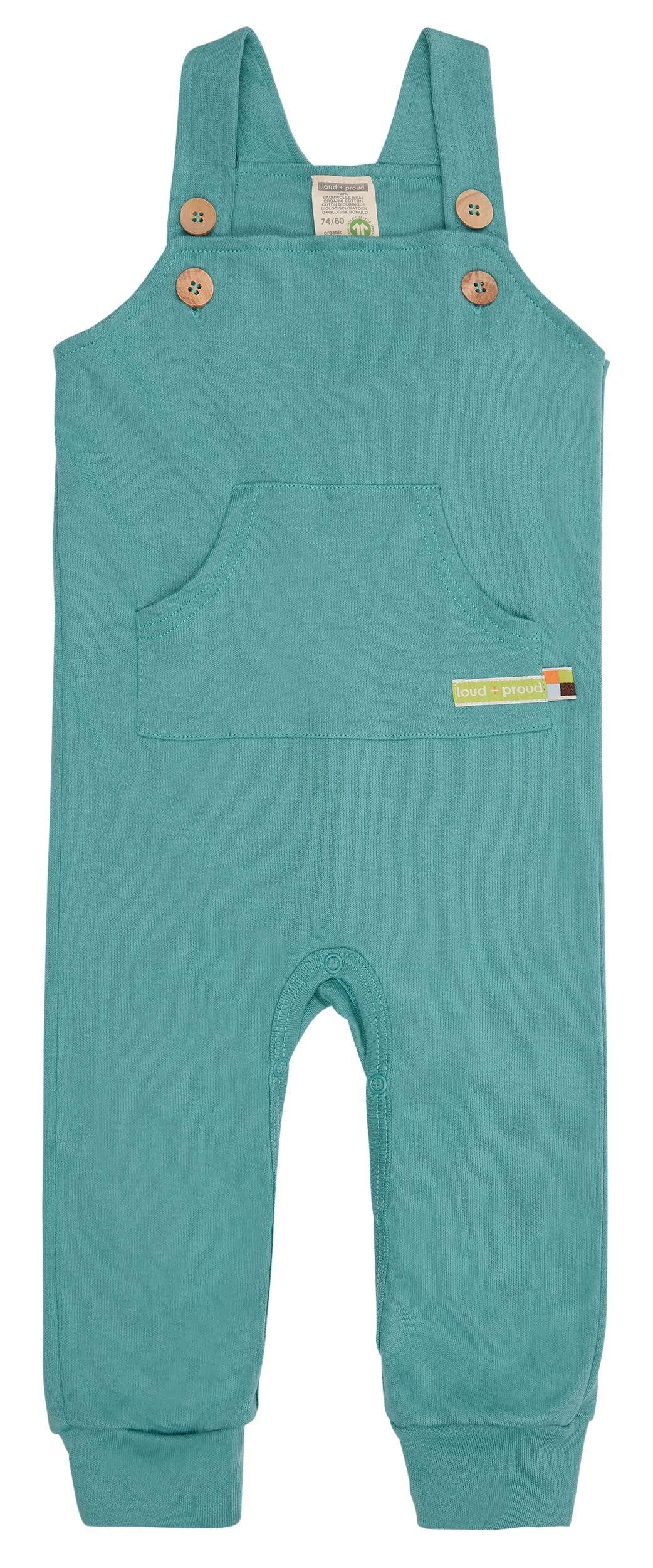 loud + proud Unisex Baby Latzhose, GOTS Zertifiziert Kleinkind-Strampelanzug 74-80 Oregano, 74-80 Or