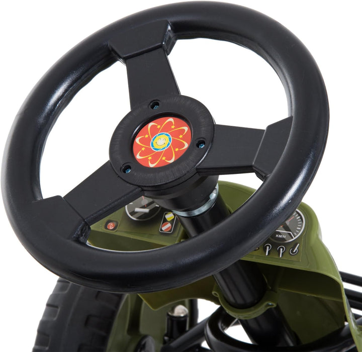 HOMCOM Go Kart Tretauto Tretfahrzeug mit Handbremse Kinderfahrzeug Kettcar Tretfahrzeug mit Verstell
