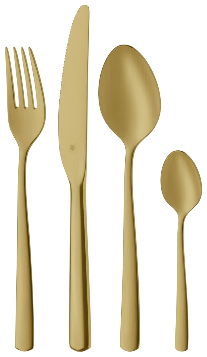 WMF Boston Gold Besteckset, 24-teilig, 6 Speisen, Cromargan-Edelstahl, poliert, spülmaschinengeeigne