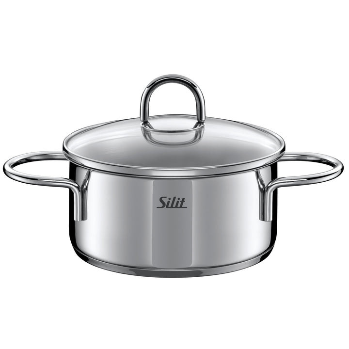 WMF Silit Toskana Kochtopf klein 16cm, Glasdeckel, Bratentopf Induktion 1,4l, Edelstahl poliert, unb