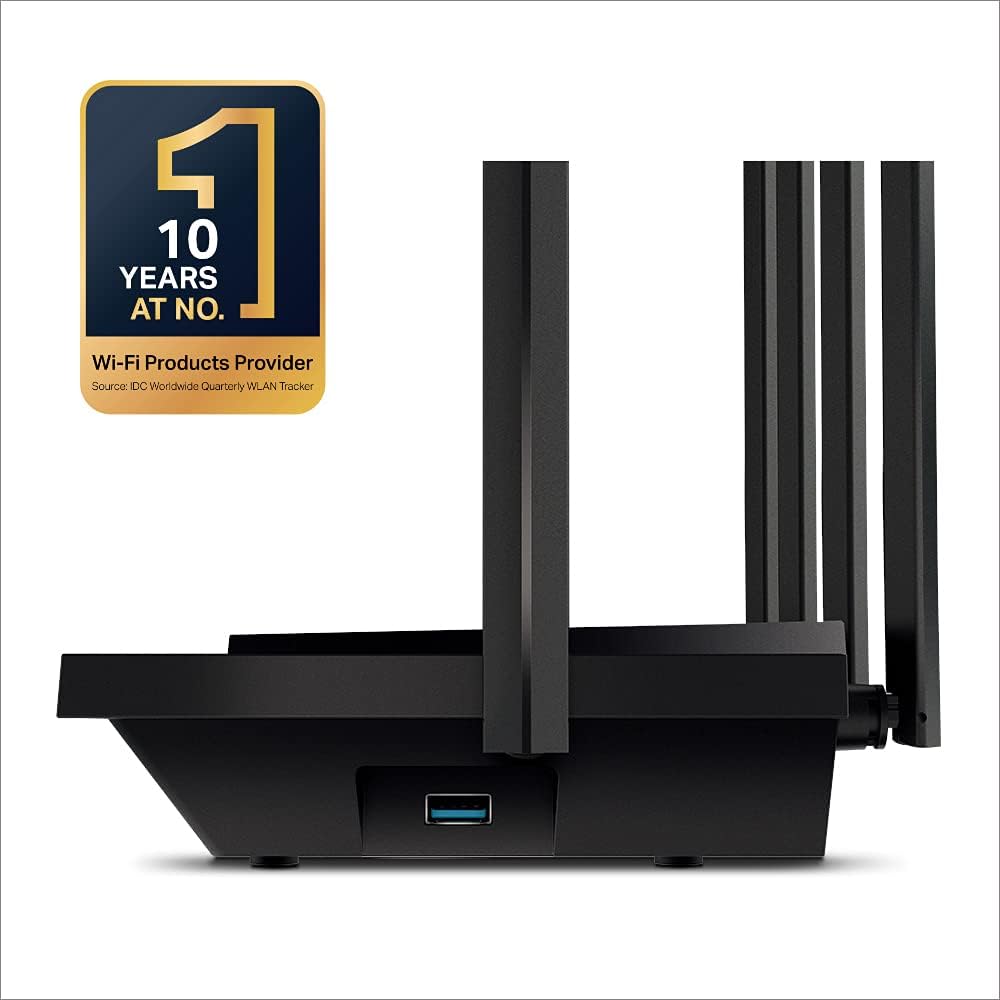 TP-Link Archer AX73 Wi-Fi 6 Gigabit WLAN Router (4804 Mbit/s 5 GHz, 574 Mbit/s 2,4 GHz) schwarz &amp; RE