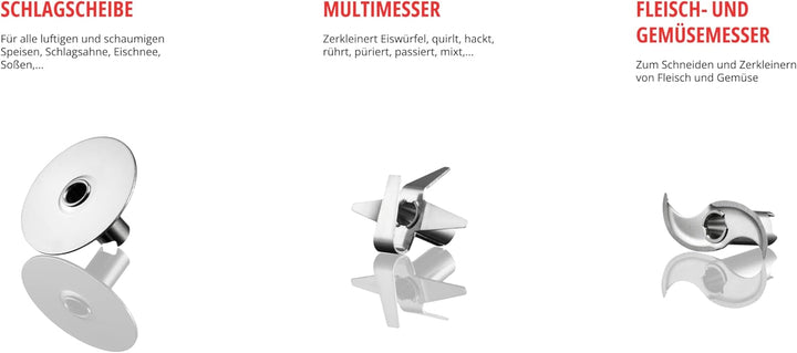 ESGE-Zauberstab 9240025 E 120 Select Rot, Stabmixer, Pürierstab inkl. Multimesser, Schlagscheibe Fle