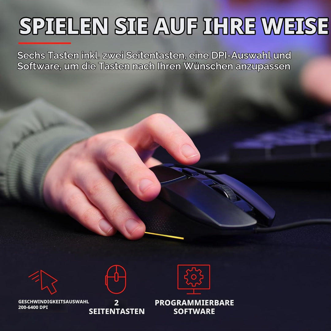 Trust Gaming GXT 790 Tridox Gaming PC Set - Leichtes Headset mit 50-mm-Treiber und 3,5-mm Klinke, Pr