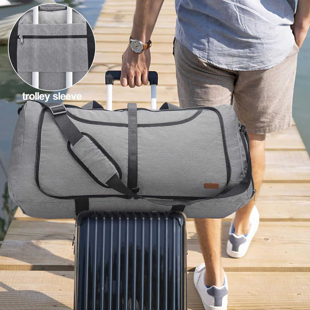 Vogshow Reisetasche grosse Faltbare 100L, Weekender Übernachtungstasche Seesack wasserdicht Sporttas