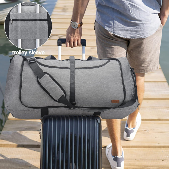 Vogshow Reisetasche grosse Faltbare 100L, Weekender Übernachtungstasche Seesack wasserdicht Sporttas