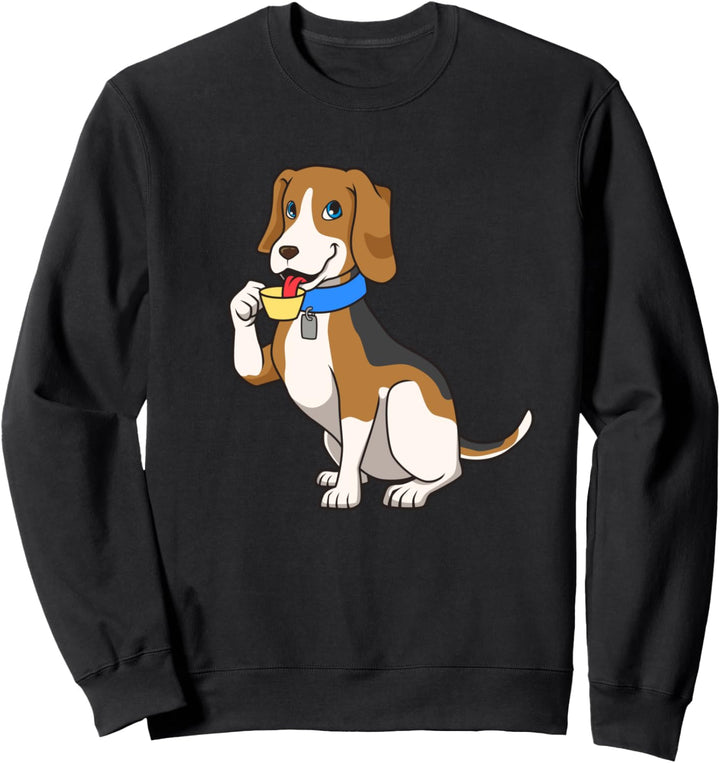 Beagle trinkt Kaffee - Kaffeetrinker Sweatshirt