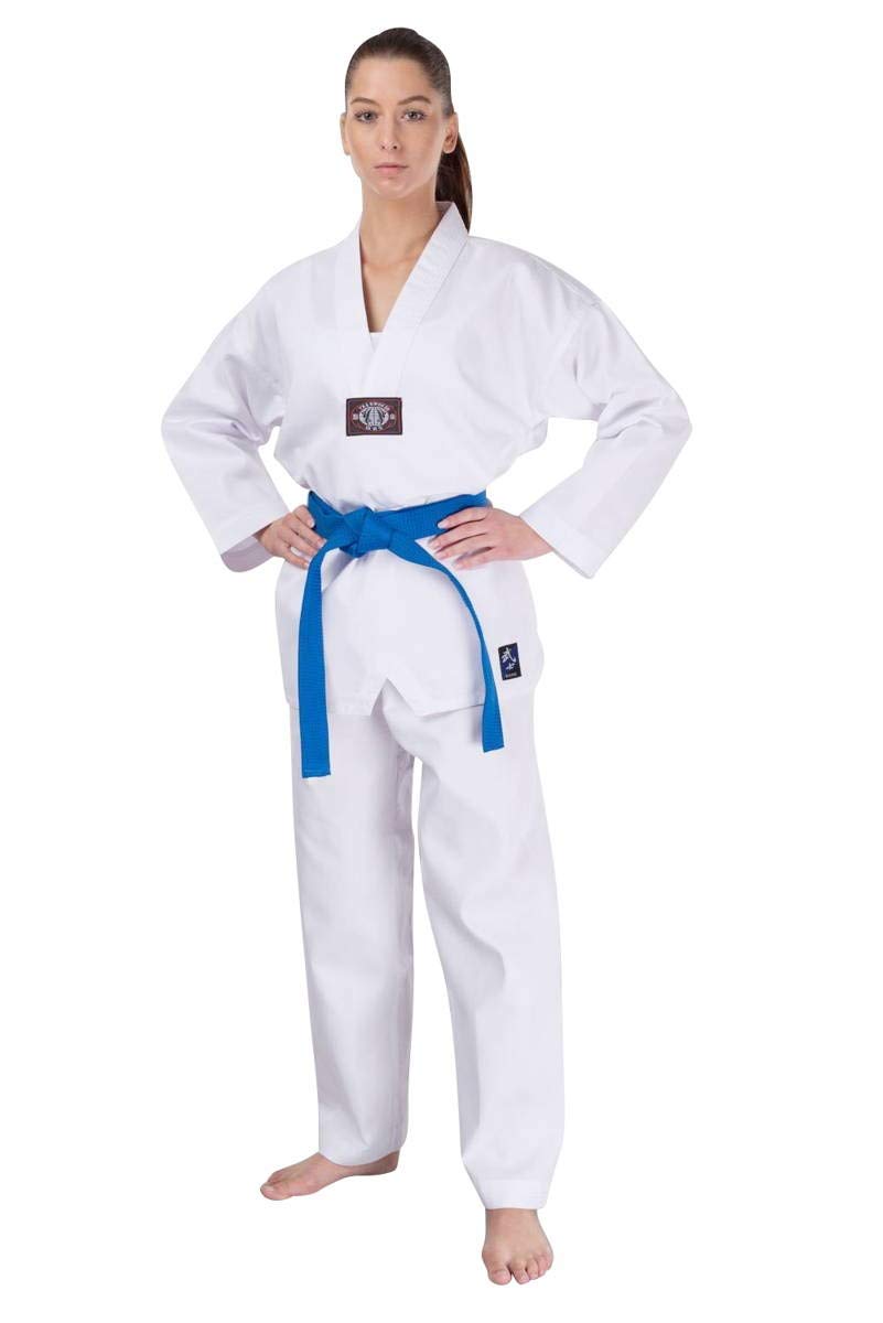 Taekwondo Anzug / Dobok Kampfsportanzug Basic ohne Rückenaufdruck 80 Weiss, 80 Weiss