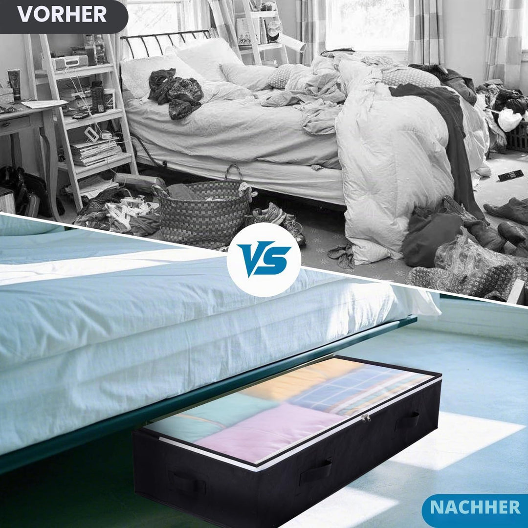Boic 4 Stück Faltbarer Unterbettkommoden, 90L Unterbett Aufbewahrungsbox Aufbewahrungsbox Mit Deckel